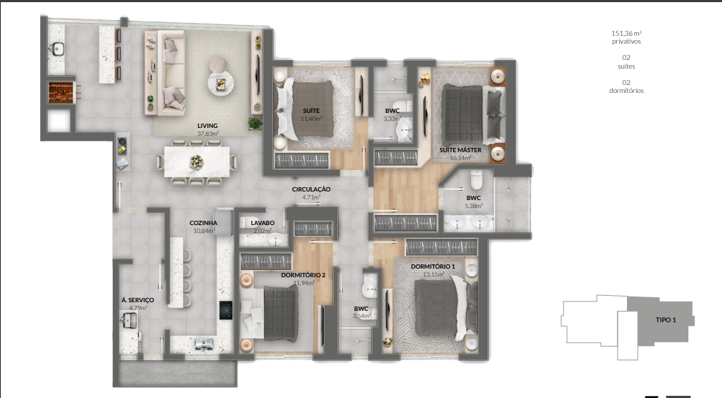 Apartamento à venda no Centro: 